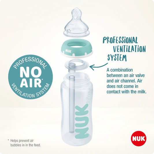 NUK Anti-Colic Professional Adapter-Set, consisting of air channel and air valve, BPA-free, white NUK Anti-Colic Professional Adapter Set.