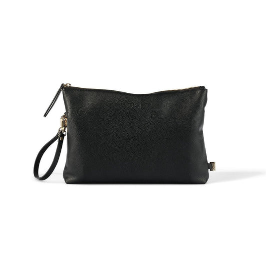 Oi Oi Nappy Changing Pouch - Black Faux Leather